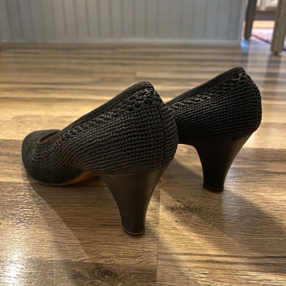 Ferragamo Black Woven Heels - Picture 5 of 10